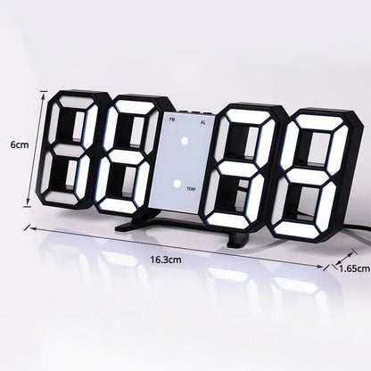 3D LED Digital Wall Clock with Night Mode – Modern USB Powered Room Decor Clock