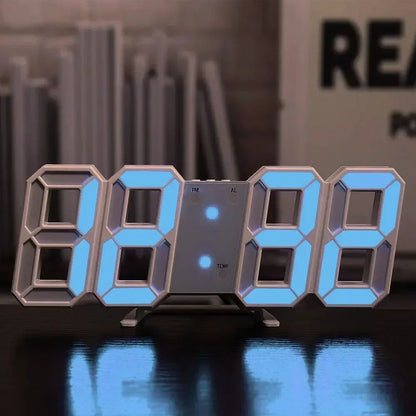 3D LED Digital Wall Clock with Night Mode – Modern USB Powered Room Decor Clock