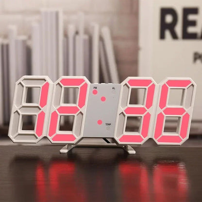 3D LED Digital Wall Clock with Night Mode – Modern USB Powered Room Decor Clock