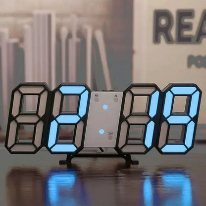3D LED Digital Wall Clock with Night Mode – Modern USB Powered Room Decor Clock
