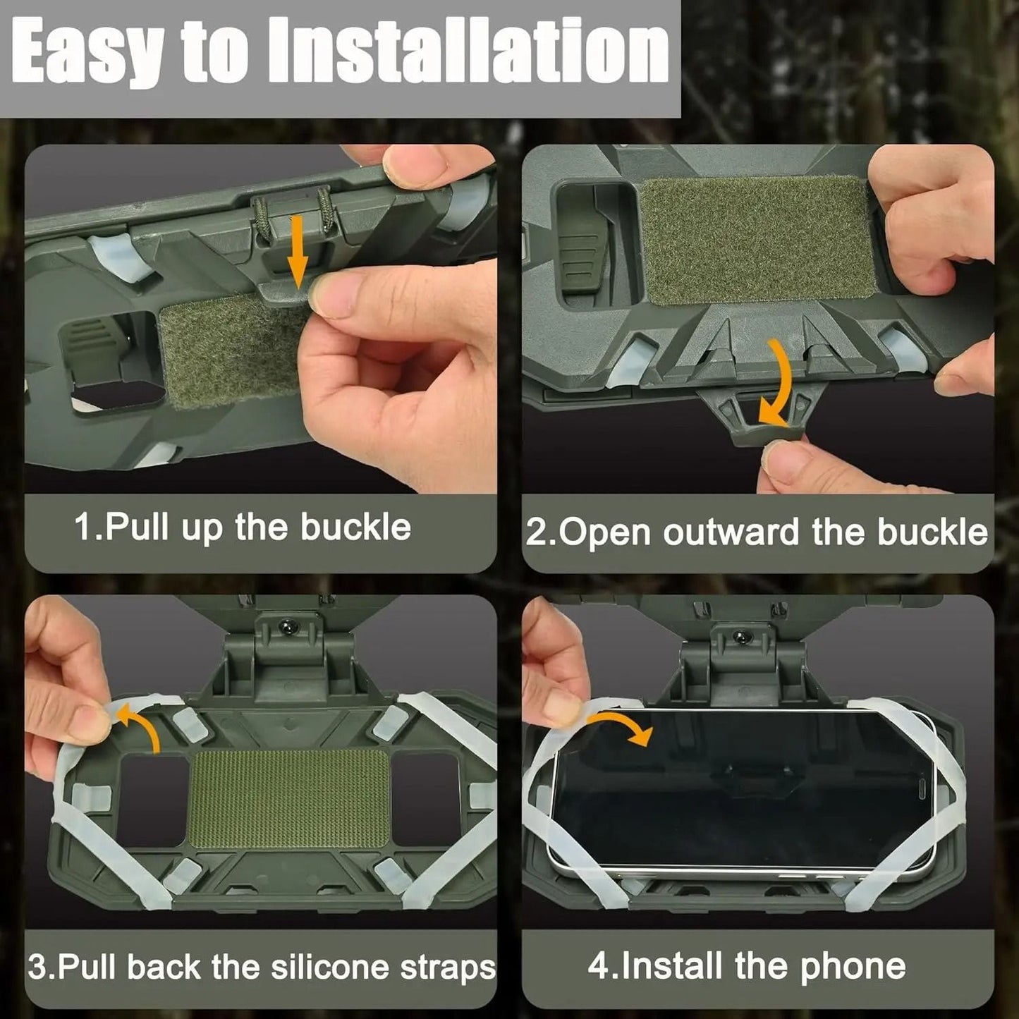 Tactical MOLLE Phone Holder with Folding Navigation Board Mount