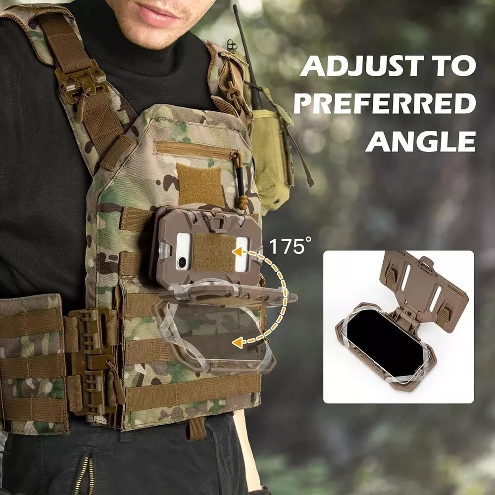 Tactical MOLLE Phone Holder with Folding Navigation Board Mount