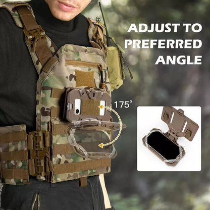 Tactical MOLLE Phone Holder with Folding Navigation Board Mount