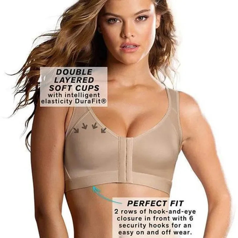 Posture Support Bra for Back & Shoulders, Front Closure Vest for Comfort & Alignment