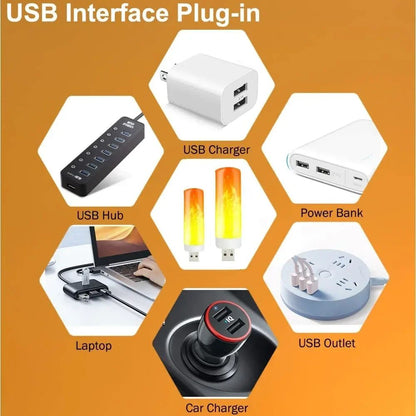 USB LED Flame Effect Night Lamp Light