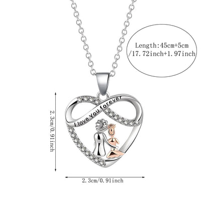 EndlessLove Grandma Granddaughter Necklace Zirconia Heart Pendant Gift