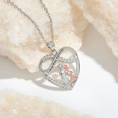EndlessLove Grandma Granddaughter Necklace Zirconia Heart Pendant Gift