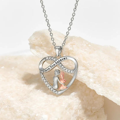 EndlessLove Grandma Granddaughter Necklace Zirconia Heart Pendant Gift