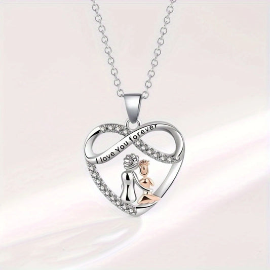EndlessLove Grandma Granddaughter Necklace Zirconia Heart Pendant Gift