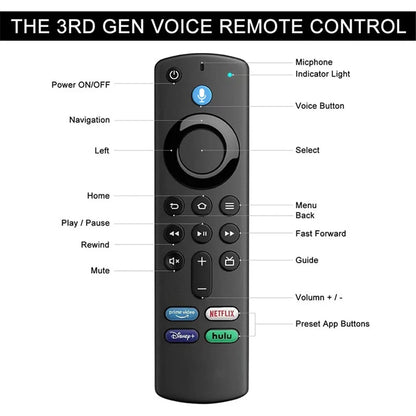 Fire TV Stick Voice Remote Replacement with Fast Search, Easy Navigation and Control