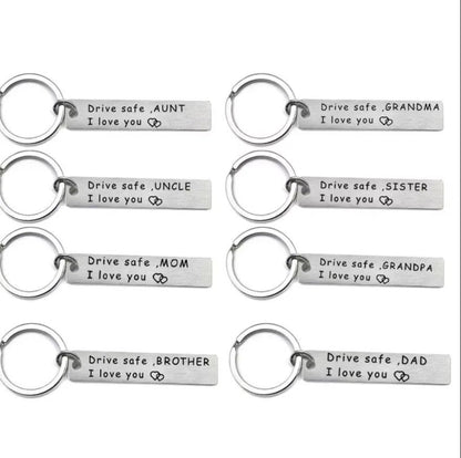 GuardianWing Drive Safe Keychain Angel Wing Pendant Gift for Dad and Loved Ones
