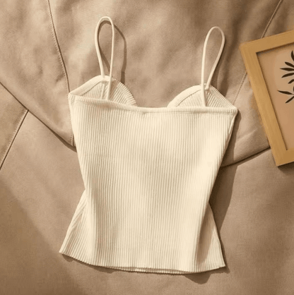 Womens Deep V-Neck Knitted Cami Summer Sleeveless Halter Tank Top