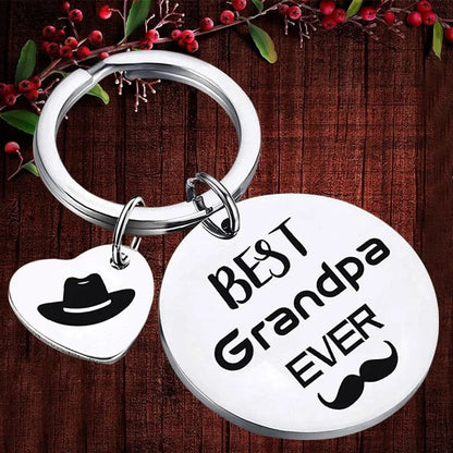 Best Grandpa Ever Keychain Charm Gift from Grandchild