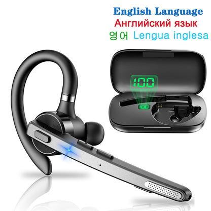 Bluetooth Headset Wireless Headphone Dual Mic Mute Noise Cancelling Earpiece for Handsfree Use