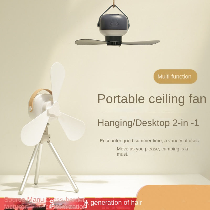 Portable Wireless Mini Ceiling Fan Light with USB Remote Control