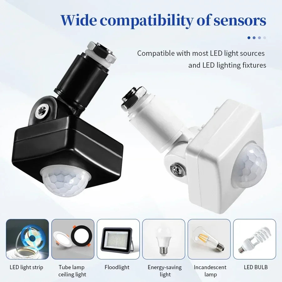 Human Body Sensor Infrared Detector Auto Dusk to Dawn Inductor Switch, Adjustable Timer