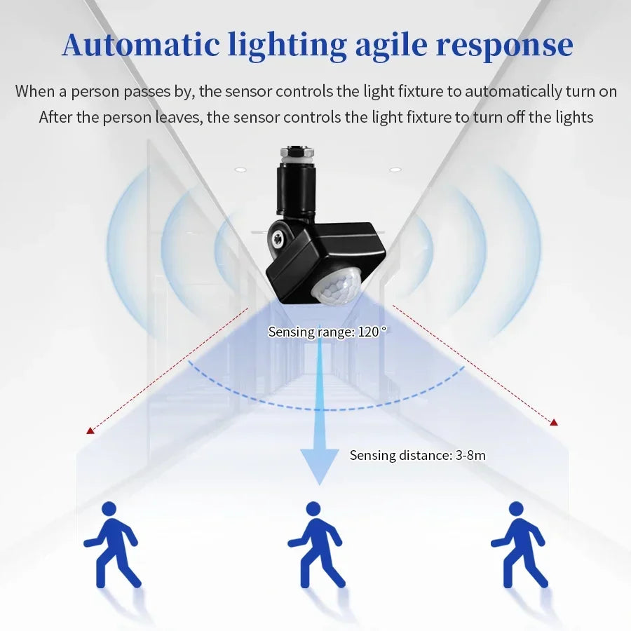 Human Body Sensor Infrared Detector Auto Dusk to Dawn Inductor Switch, Adjustable Timer