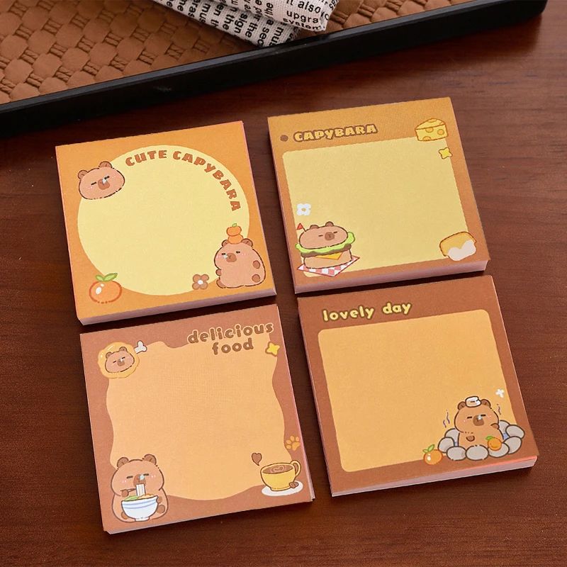 Cute Capybara Memo Pad Set – Cartoon Message Notes & Creative Desk Stickers