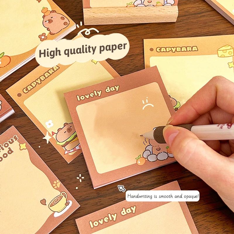 Cute Capybara Memo Pad Set – Cartoon Message Notes & Creative Desk Stickers
