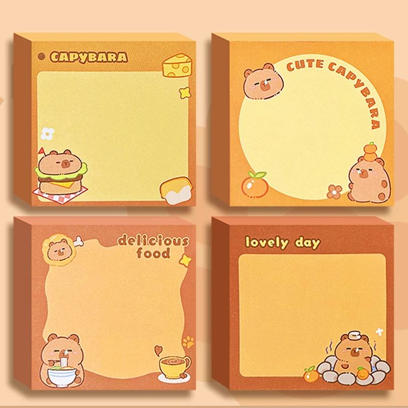Cute Capybara Memo Pad Set – Cartoon Message Notes & Creative Desk Stickers