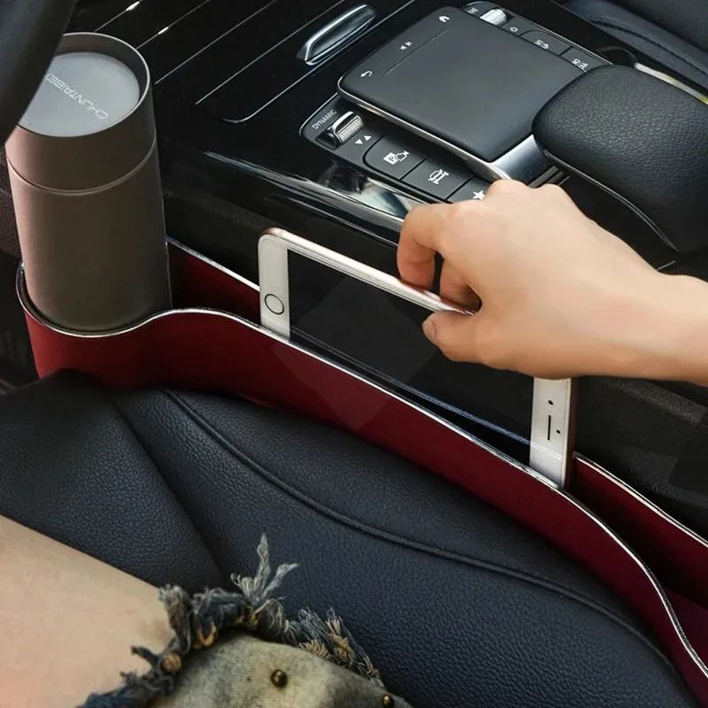 DriveTidy Car Seat Gap Filler Organizer with Cup Holder & Phone Slot (2-Pack)