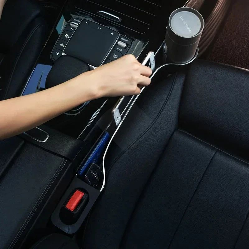 DriveTidy Car Seat Gap Filler Organizer with Cup Holder & Phone Slot (2-Pack)