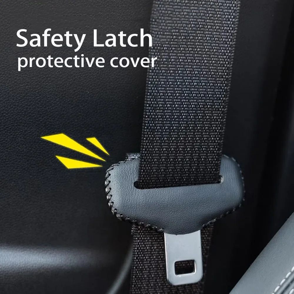 Universal seat belt buckle cover in PU Leather – Anti-Scratch, Quiet-Ride Protector for Car Interiors