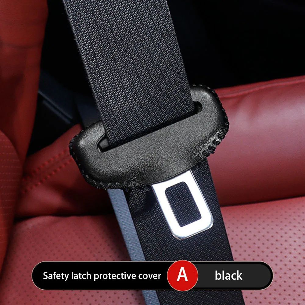 Universal seat belt buckle cover in PU Leather – Anti-Scratch, Quiet-Ride Protector for Car Interiors
