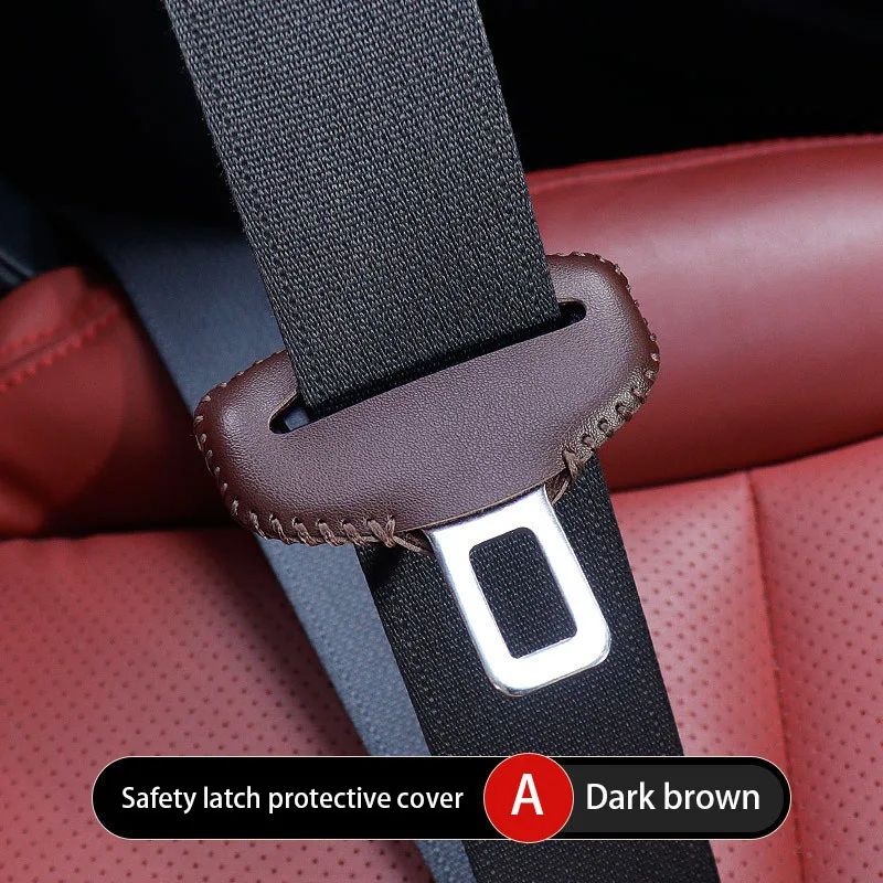 Universal seat belt buckle cover in PU Leather – Anti-Scratch, Quiet-Ride Protector for Car Interiors