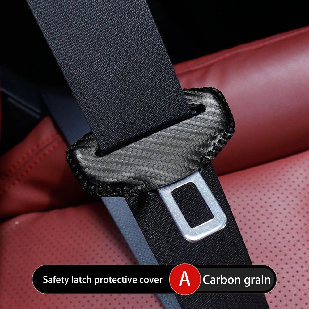 Universal seat belt buckle cover in PU Leather – Anti-Scratch, Quiet-Ride Protector for Car Interiors