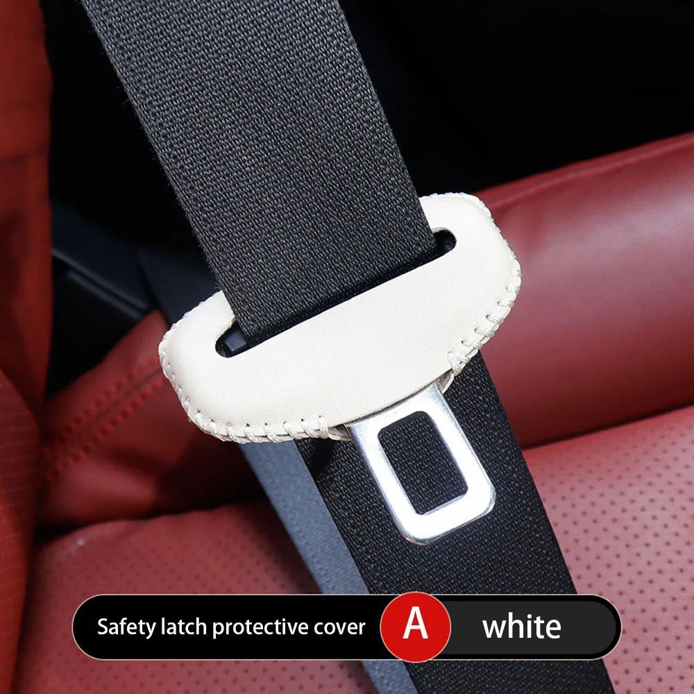 Universal seat belt buckle cover in PU Leather – Anti-Scratch, Quiet-Ride Protector for Car Interiors