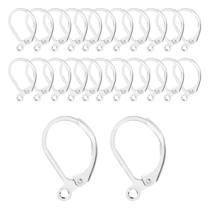100PCS Genuine 925 Sterling Silver Jewellery Components: Handmade Beading Findings, Earring Hooks, Leverback Earwire Fit