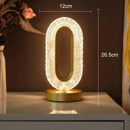 Rechargeable 3D Moon Crystal Touch Lamp – USB Dimmable LED Bedside Ambient Night Light