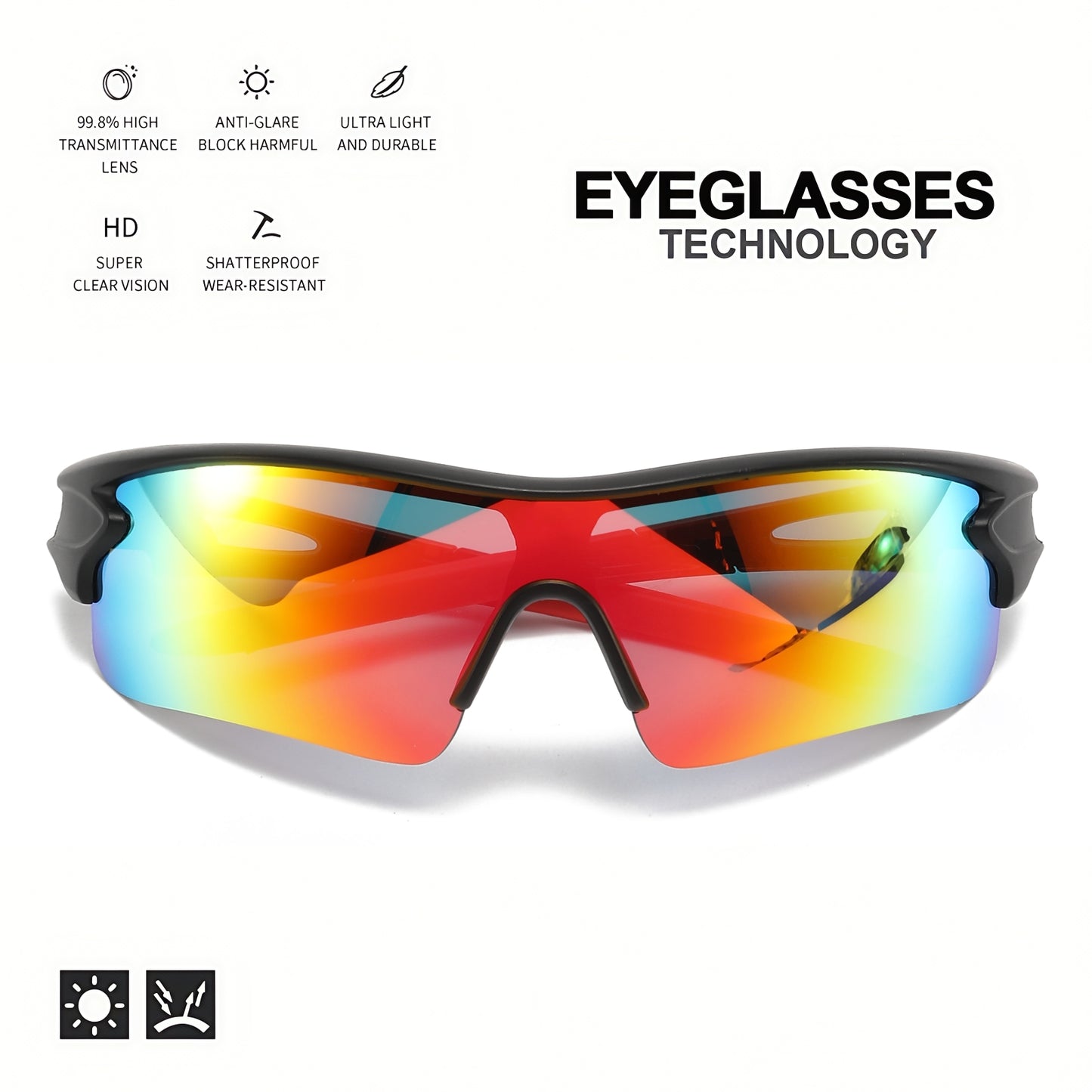 AeroShield UV400 Sports Sunglasses, Ultimate Eye Protection for Cycling & Outdoor Activities
