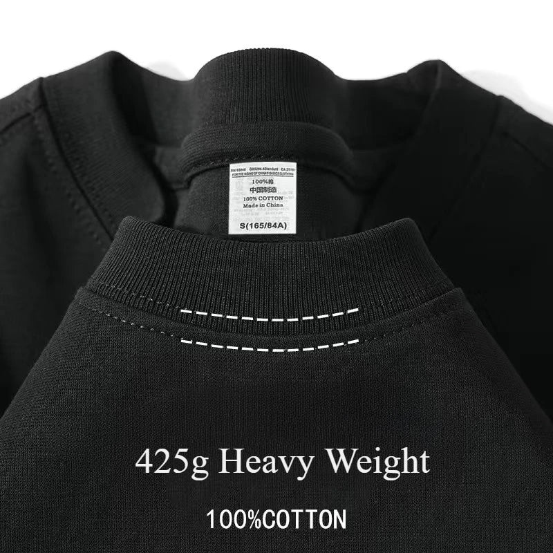 Heavyweight Cotton Men's T-Shirt, Durable Breathable Everyday Round Neck Tee