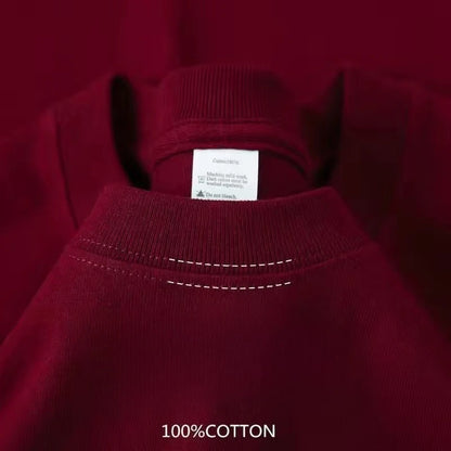 Heavyweight Cotton Men's T-Shirt, Durable Breathable Everyday Round Neck Tee