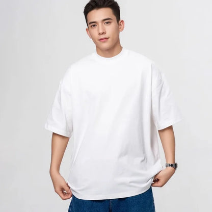 Heavyweight Cotton Men's T-Shirt, Durable Breathable Everyday Round Neck Tee