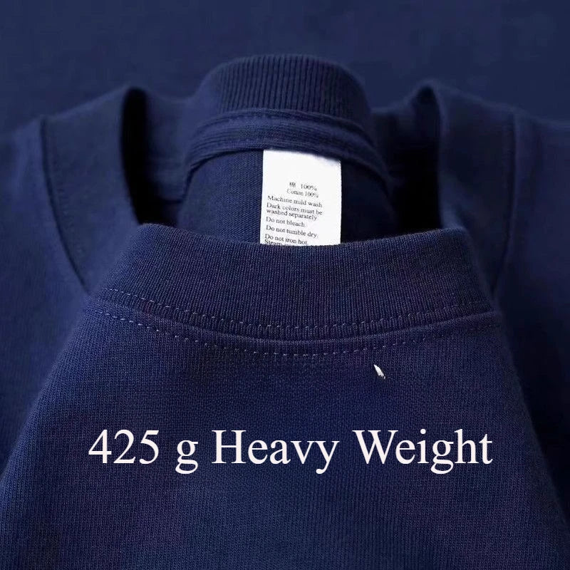 Heavyweight Cotton Men's T-Shirt, Durable Breathable Everyday Round Neck Tee