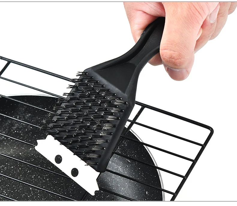 Steel Wire BBQ Grill Cleaning Brush Heavy Duty Scraper