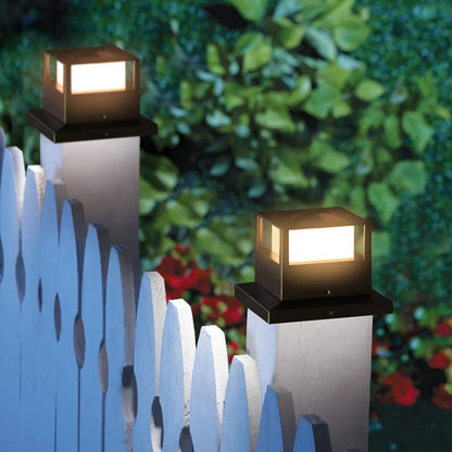 LED Solar Pillar Light | Waterproof Outdoor Column & Fence Post Lamp with Dual-Color Switching