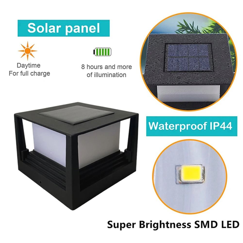 LED Solar Pillar Light | Waterproof Outdoor Column & Fence Post Lamp with Dual-Color Switching
