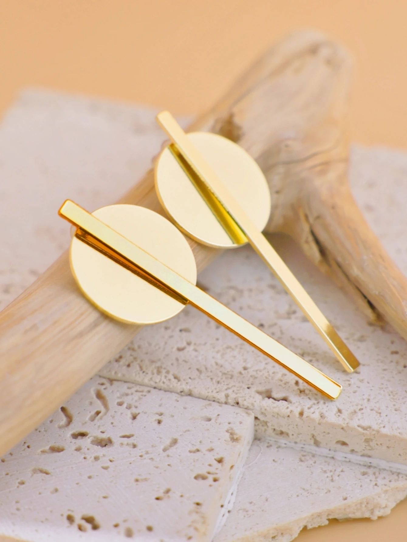 2 Piece Round Bar Earrings Set Trendy Womens Jewelry