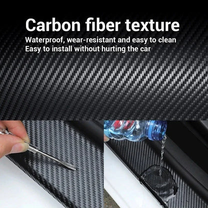 Carbon Fiber Car Sill Sticker Protective Strip Anti-Scratch, Waterproof Rearview Mirror Tape for Vehicle Protection
