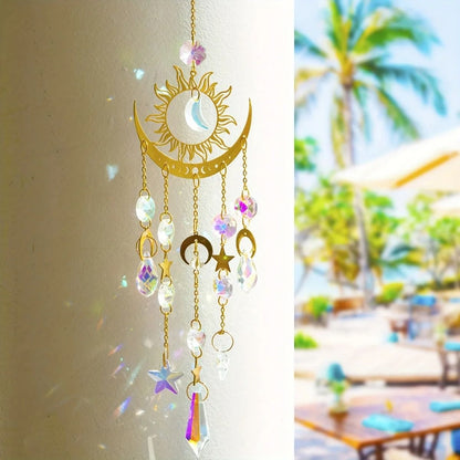 Star Moon Wind Chime Sun Catcher Hanging Garden Decoration