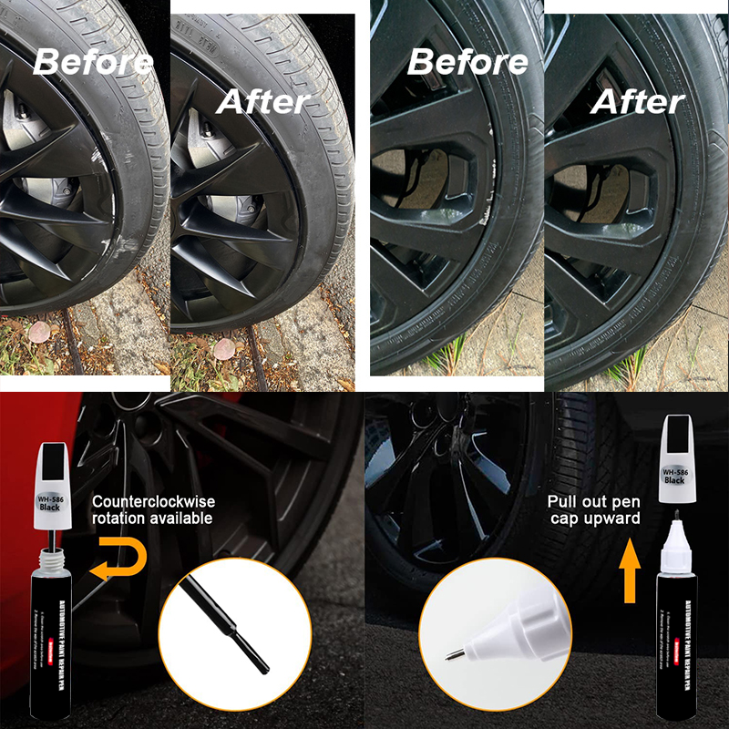 Car Wheel Touch-Up Paint Pen, Quick Scratch & Chip Fix for Alloy Wheel Repair