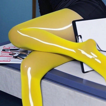 Glossy Sheer Tights with Horse Oil, Moisturizing Pantyhose for Radiant Legs