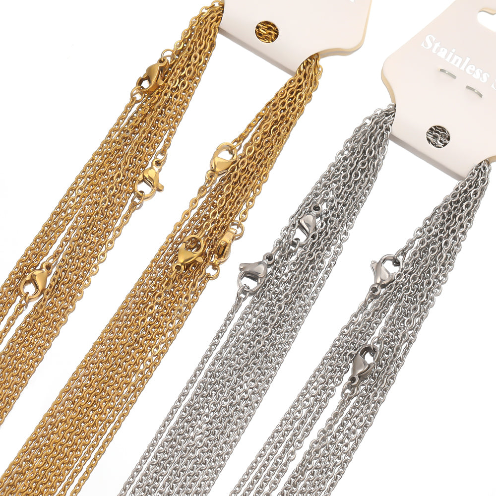 Stainless Steel Cuban Cross Link Chains for DIY Jewelry Making & Gifts