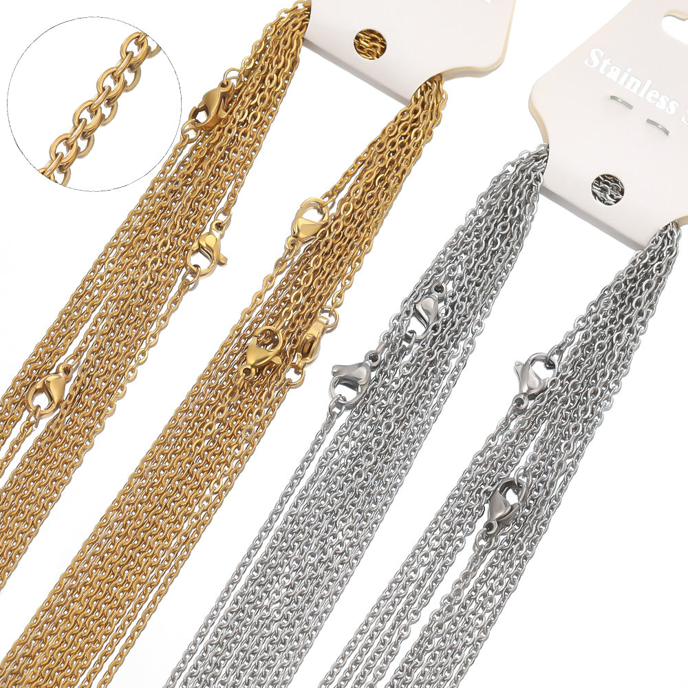 Stainless Steel Cuban Cross Link Chains for DIY Jewelry Making & Gifts