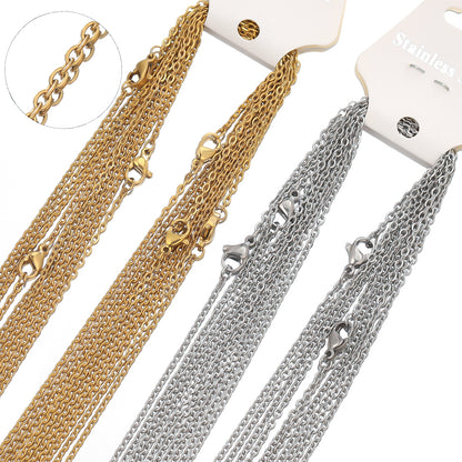 Stainless Steel Cuban Cross Link Chains for DIY Jewelry Making & Gifts
