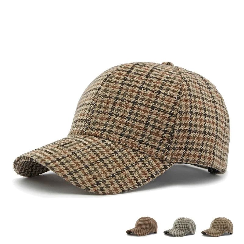 Classic Checkered Baseball Cap – All-Season Sun Visor Cap with Adjustable Fit for Men & Women